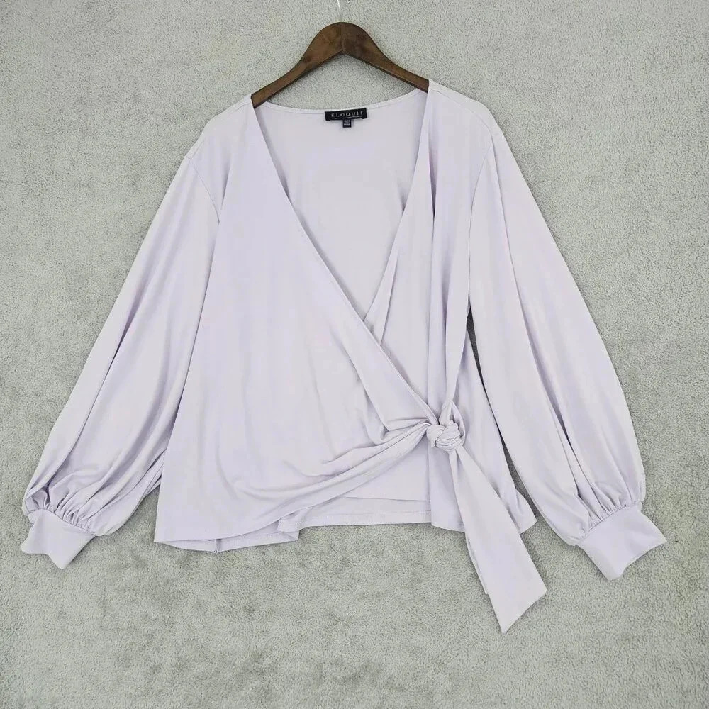 Eloquii Lavender Wrap Blouse